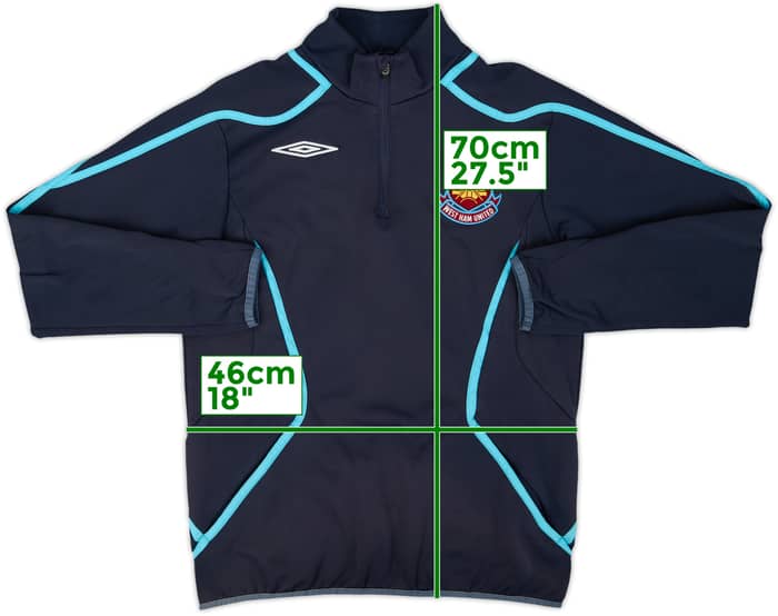 2007-08 West Ham Umbro 1/4 Zip Drill Top - 8/10 - (S)