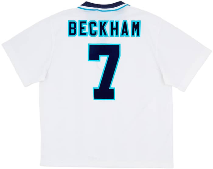 1995-97 England Home Shirt Beckham #7 - 8/10 - (XXL)
