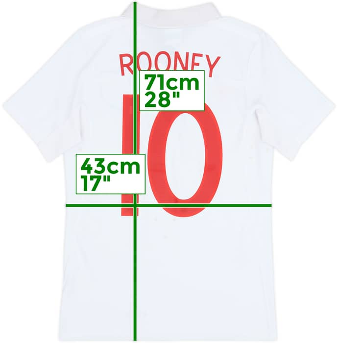 2009-10 England Home Shirt Rooney #10 - 6/10 - (XS)