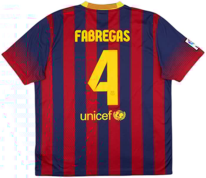 2013-14 Barcelona Home Shirt Fabregas #4 - 6/10 - (XL)