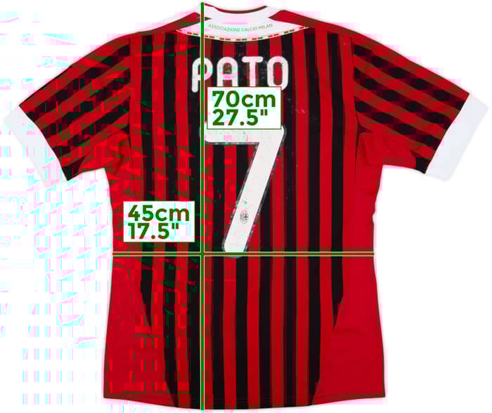 2011-12 AC Milan Home Shirt Pato #7 - 5/10 - (S)