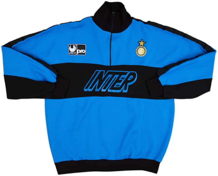 1990-91 Inter Milan Uhlsport 1/4 Zip Sweat Top - 5/10 - (M)