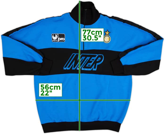 1990-91 Inter Milan Uhlsport 1/4 Zip Sweat Top - 5/10 - (M)