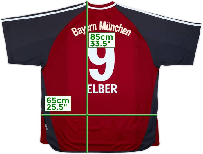 Camiseta de local del Bayern Munich 2002-03 Elber #9 - 6/10 - (XXL)