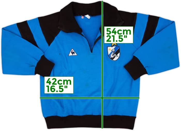1986-88 Inter Milan Le Coq Sportif Top de entrenamiento con cremallera 1/4 - 5/10 - (XS)