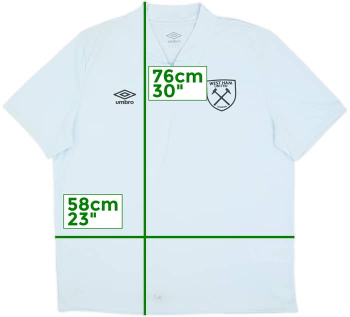 2024-25 West Ham 1/4 Zip Polo Shirt - 7/10 - (XL)