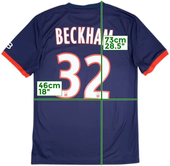 2013-14 Paris Saint-Germain Home Shirt Beckham #32 - 6/10 - (S)