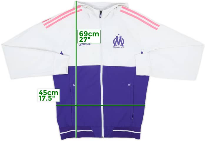 2017-18 Olympique Marseille adidas Hooded Track Jacket - 6/10 - (S)
