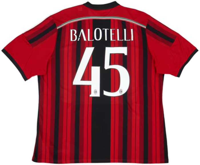 2014-15 AC Milan Home Shirt Balotelli #45 - 6/10 - (XXL)
