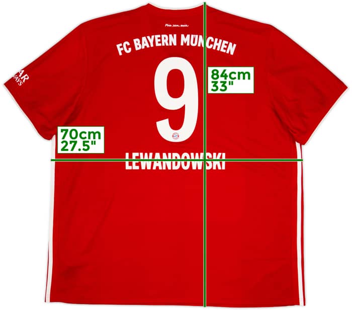 2020-21 Bayern Munich Home Shirt Lewandowski #9 - 7/10 - (3XL)