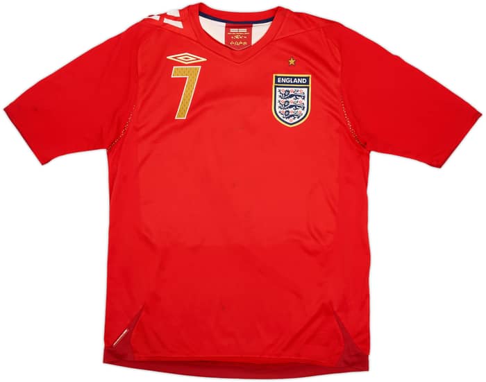 2006-08 England Away Shirt Beckham #7 - 6/10 - (M)