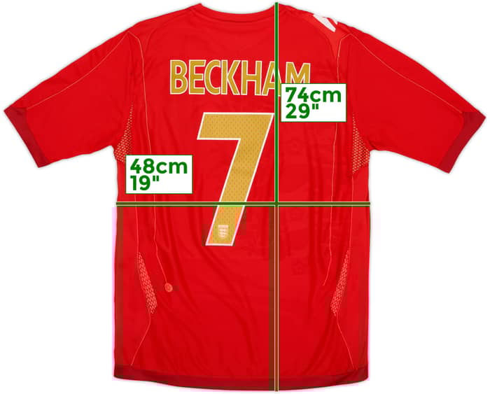 2006-08 England Away Shirt Beckham #7 - 6/10 - (M)