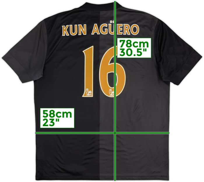 2013-14 Manchester City Away Shirt Kun Aguero #16 - 8/10 - (XL)