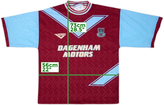 1993-95 West Ham Home Shirt - 7/10 - (L)