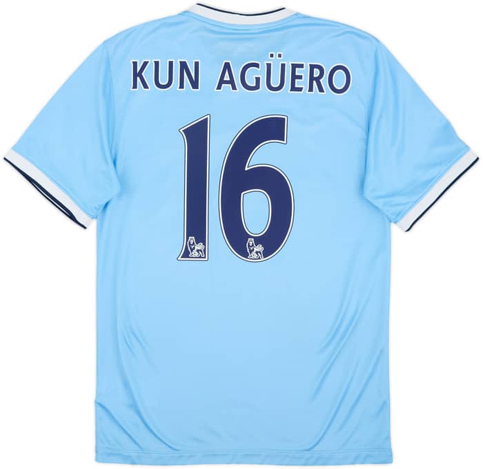 2013-14 Manchester City Home Shirt Kun Aguero #16 - 7/10 - (S)