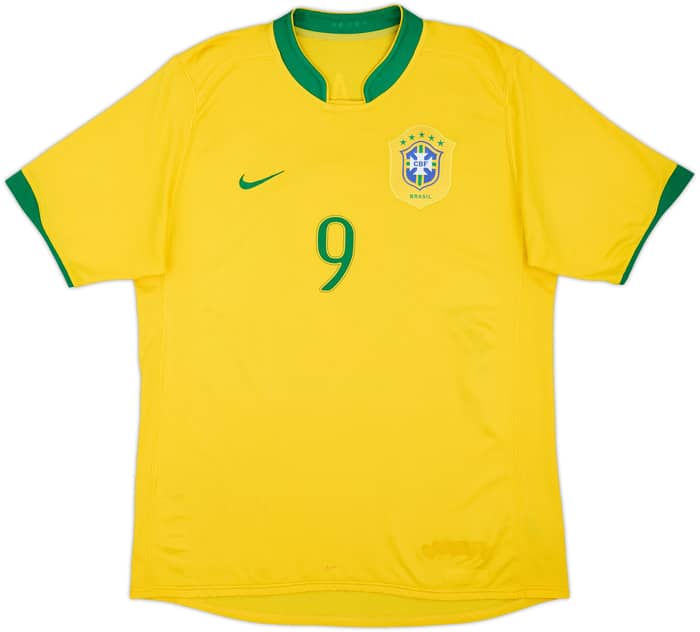 2006-08 Brazil Home Shirt Ronaldo #9 - 6/10 - (L)