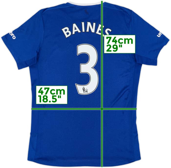 2015-16 Everton Home Shirt Baines #3 - 8/10 - (M)