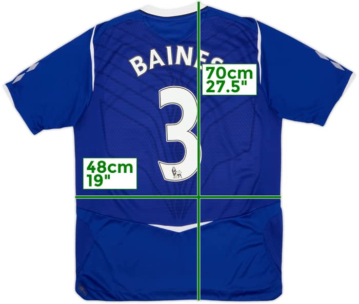 2008-09 Everton Home Shirt Baines #3 - 6/10 - (M)