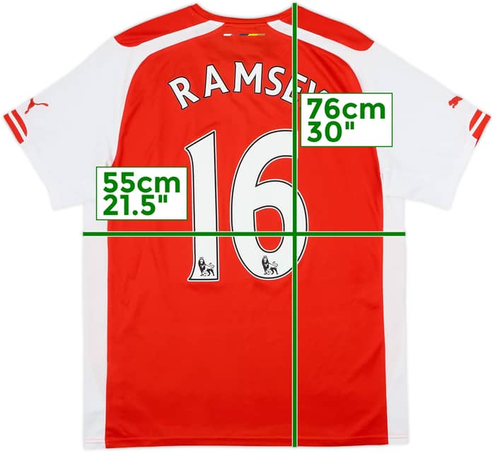 2014-15 Arsenal Home Shirt Ramsey #16 - 9/10 - (L)