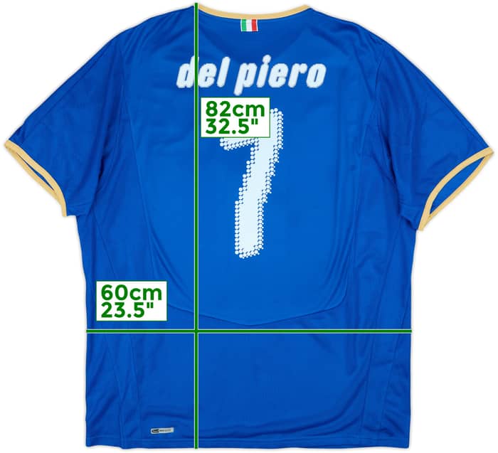 2007-08 Italy Home Shirt Del Piero #7 - 5/10 - (XXL)