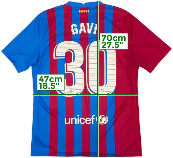 2021-22 Barcelona Home Shirt Gavi #30 - 9/10 - (M)