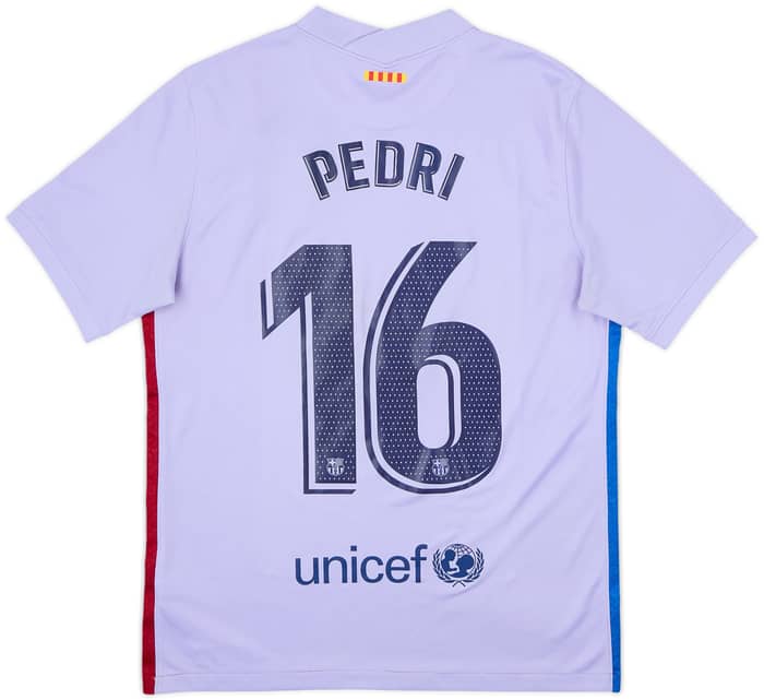 2021-22 Barcelona Away Shirt Pedri #16 - 7/10 - (M)