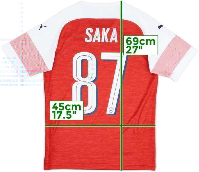 2018-19 Arsenal Home Shirt Saka #87 - 8/10 - (S)