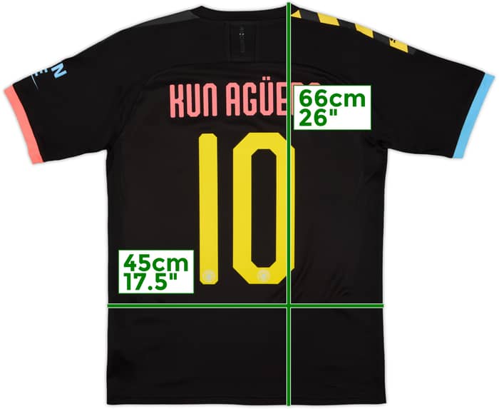 2019-20 Manchester City Away Shirt Kun Aguero #10 - 8/10 - (S)