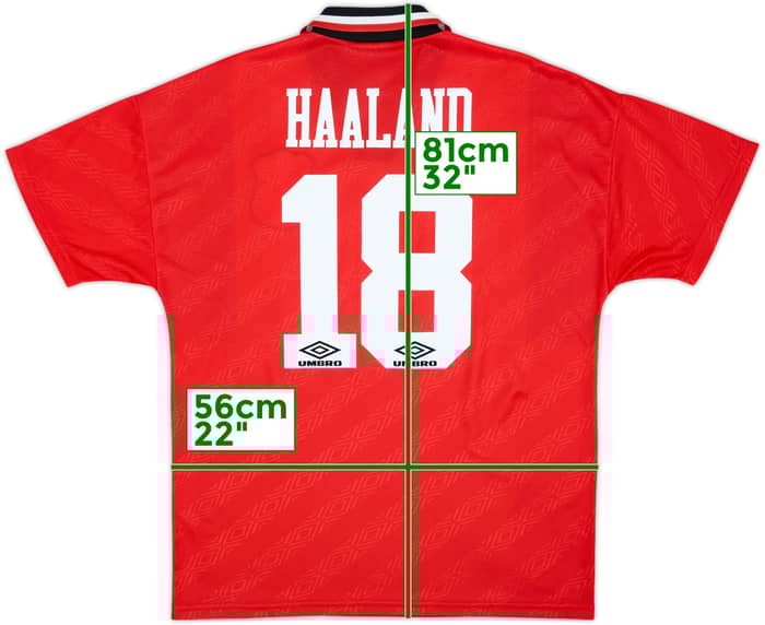 1994-96 Nottingham Forest Home Shirt Haaland #18 - 9/10 - (L)