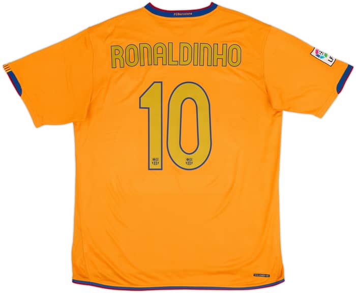 2006-08 Barcelona Away Shirt Ronaldinho #10 - 7/10 - (XL)