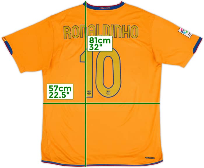 2006-08 Barcelona Away Shirt Ronaldinho #10 - 7/10 - (XL)