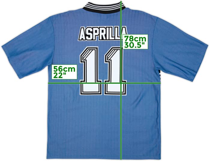 1996-97 Newcastle Away Shirt Asprilla #11 - 6/10 - (XL)