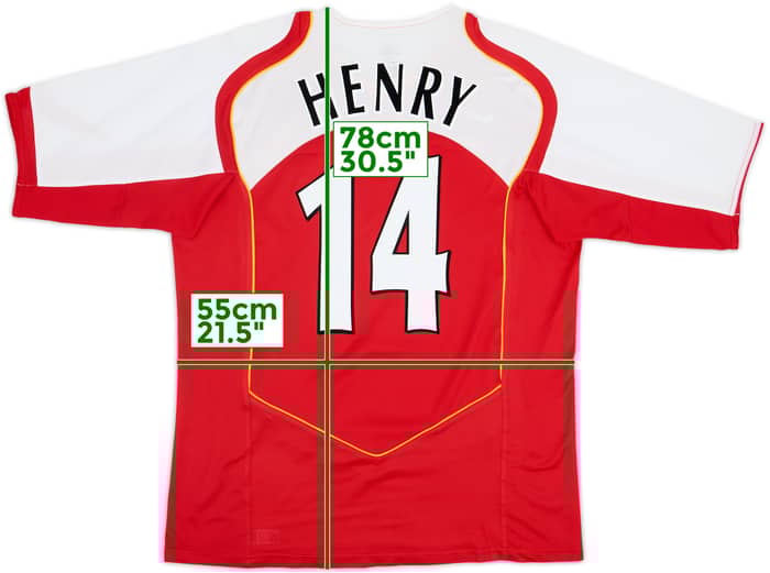 2004-05 Arsenal Home Shirt Henry #14 - 8/10 - (XL)