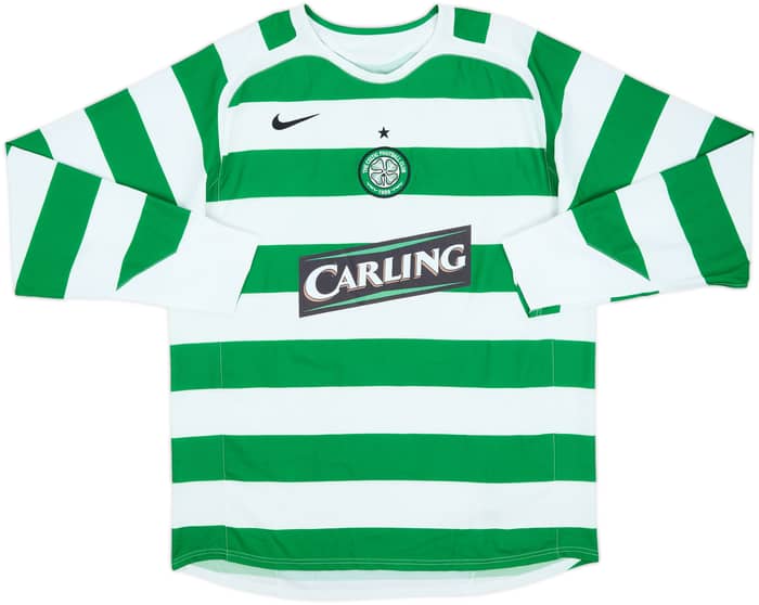 2005-07 Celtic Home L/S Shirt Lennon #18 - 5/10 - (L)