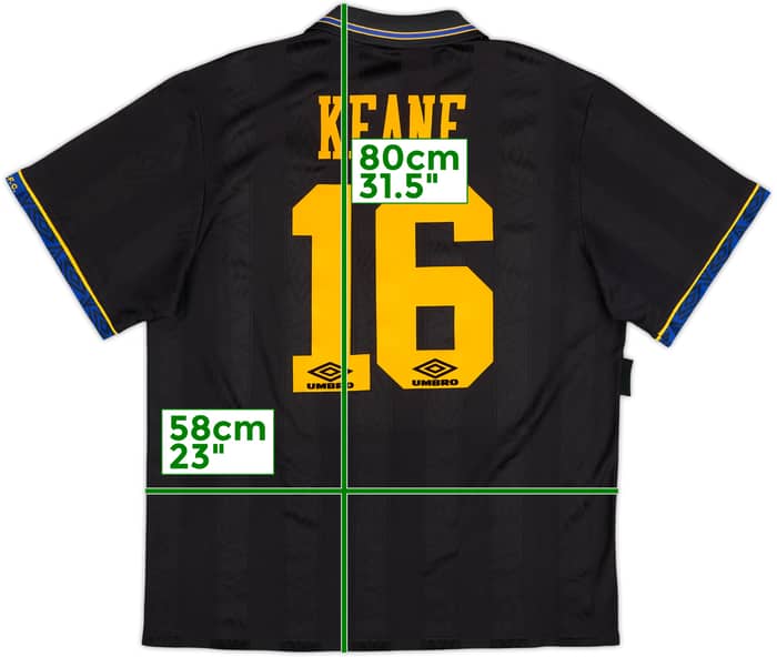 1993-95 Manchester United Away Shirt Keane #16 - 9/10 - (XL)