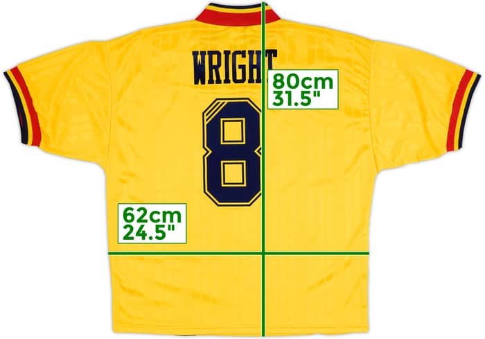 1993-94 Arsenal Away Shirt Wright #8 - 8/10 - (L/XL)