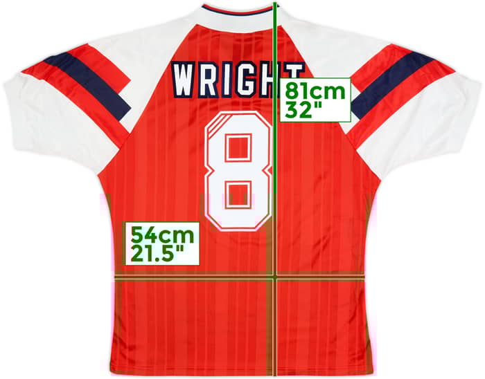 1992-94 Arsenal Home Shirt Wright #8 - 7/10 - (L)