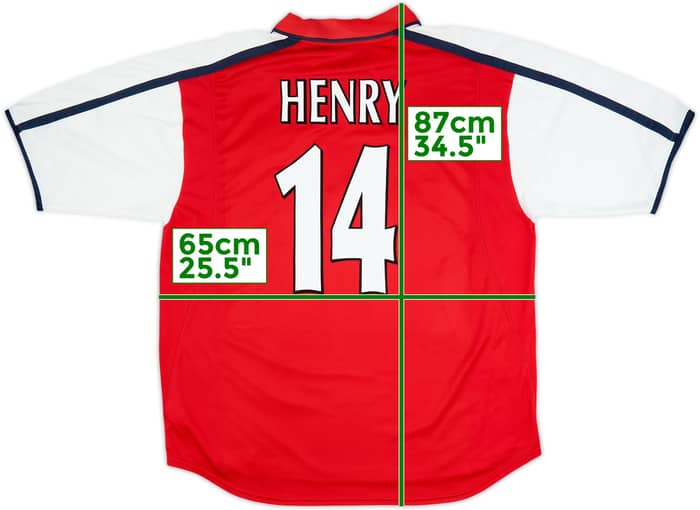 2000-02 Arsenal Home Shirt Henry #14 - 8/10 - (XXL)