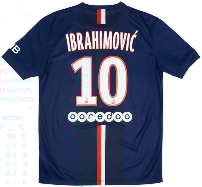 2014-15 Paris Saint-Germain Home Shirt Ibrahimovic #10 - 9/10 - (M)