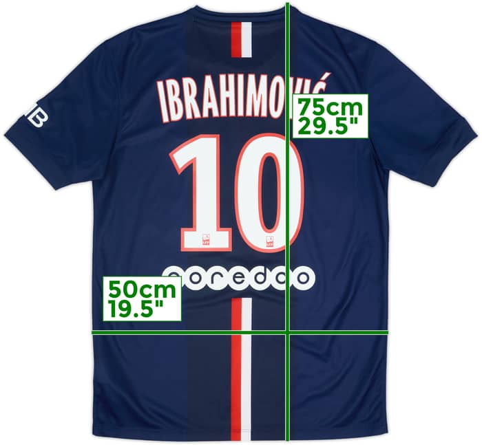 2014-15 Paris Saint-Germain Home Shirt Ibrahimovic #10 - 9/10 - (M)