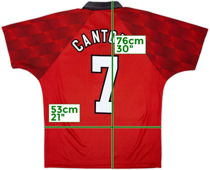1996-98 Manchester United Home Shirt Cantona #7 - 7/10 - (M)