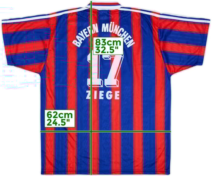 1995-97 Bayern Munich Home Shirt Ziege #17 - 8/10 - (XL)