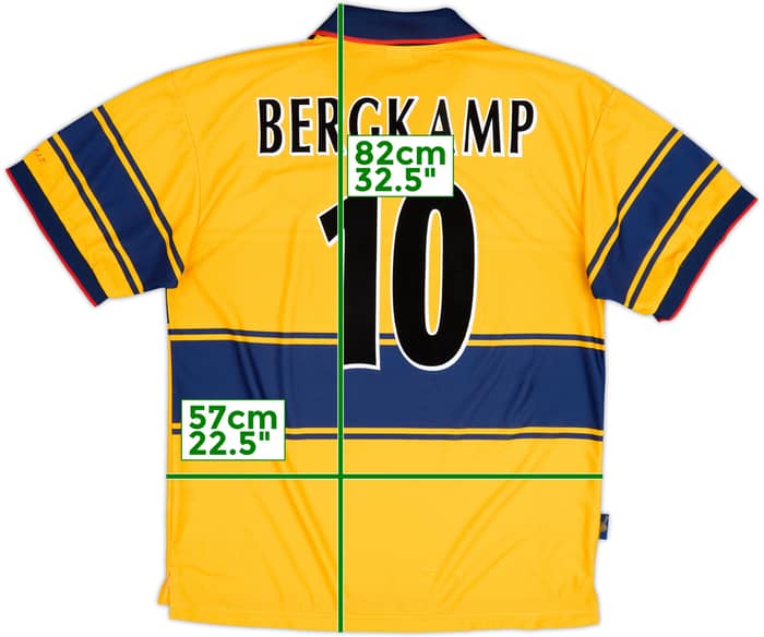 1997-99 Arsenal Away Shirt Bergkamp #10 - 8/10 - (XL)