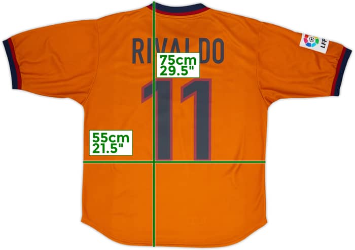 1998-00 Barcelona Away Shirt Rivaldo #11 - 9/10 - (M)