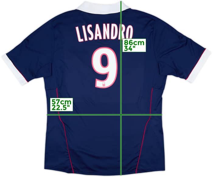 2011-12 Lyon Away Shirt Lisandro #9 - 8/10 - (XXL)