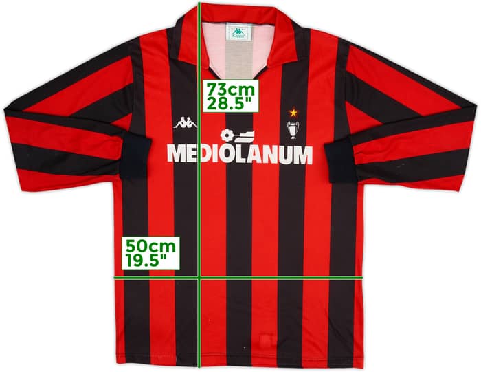 1989-90 AC Milan Home L/S Shirt - 6/10 - (L)
