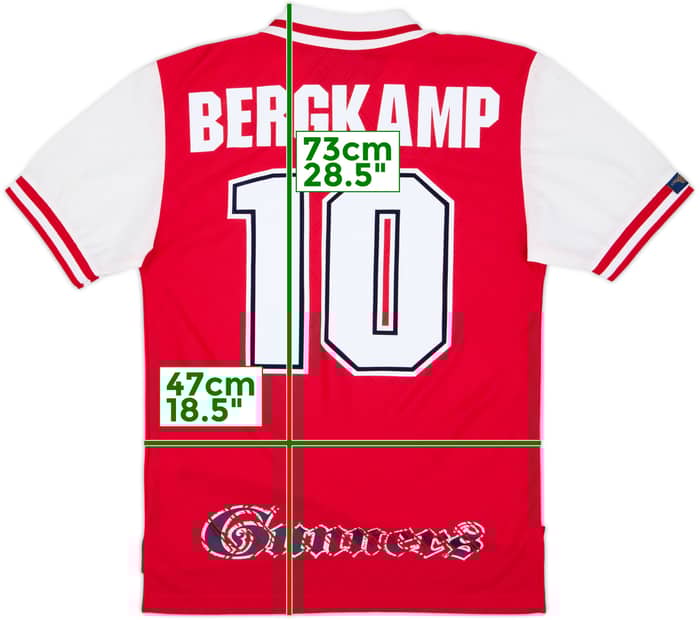 1996-98 Arsenal Home Shirt Bergkamp #10 - 8/10 - (S)