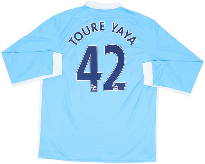 2015-16 Manchester City Home L/S Shirt Toure Yaya #42 - 8/10 - (XL)