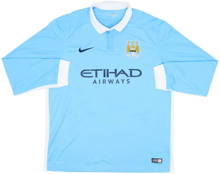 2015-16 Manchester City Home L/S Shirt Toure Yaya #42 - 8/10 - (XL)