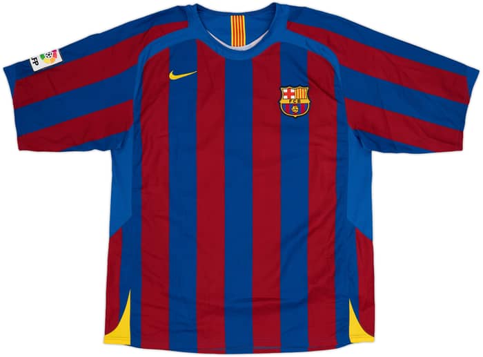 2005-06 Barcelona Home Shirt Ronaldinho #10 - 4/10 - (XL)